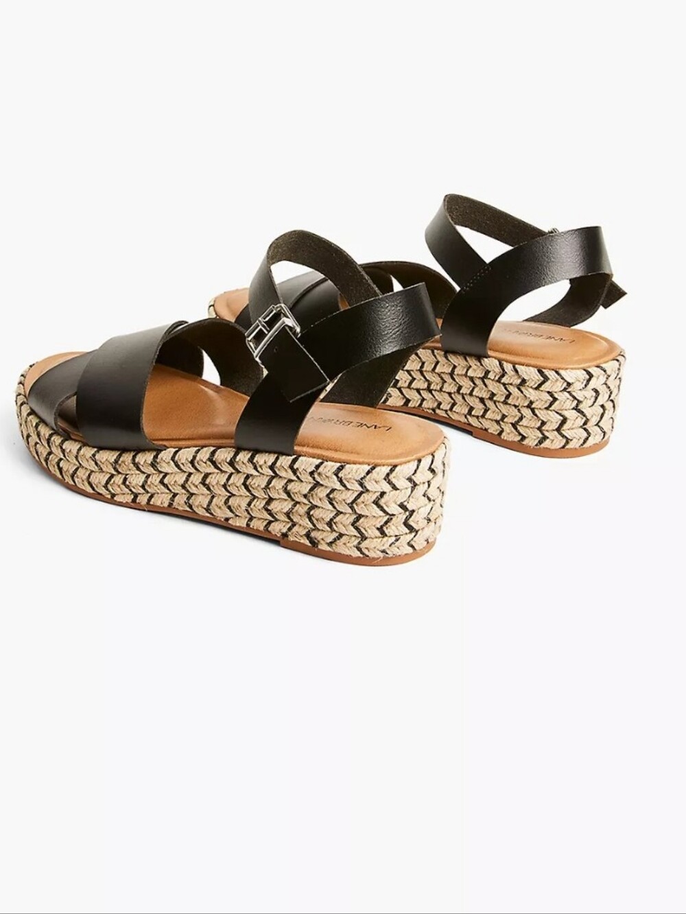Lane Bryant Cross-Strap Espadrille Wedge Sandals in Black - Picture 2 of 3